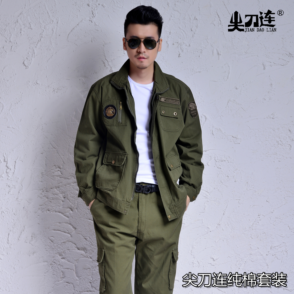 Spring-autumn pure cotton worksuit suit men's electric welding anti-burn thickened abrasion-resistant tooling diagonal full cotton Lawsuit multiple pockets