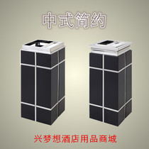 Stainless steel tic-tac-toe floor ash bucket Hotel lobby trash can Indoor peel box Office building elevator entrance
