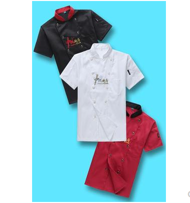 workclothes Chef của ngắn tay nhà hàng khách sạn quần áo mùa hè đầu bếp quần áo mùa hè sau khi quần áo bếp siêu mỏng thở mồ hôi người đàn ông