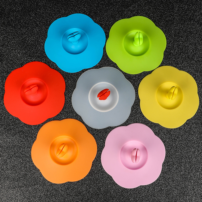 Universal glass water glass lid Universal Silicone Cup Lid Round Cute Teenage Girl Mark Cup Dust Cap Edible Grade
