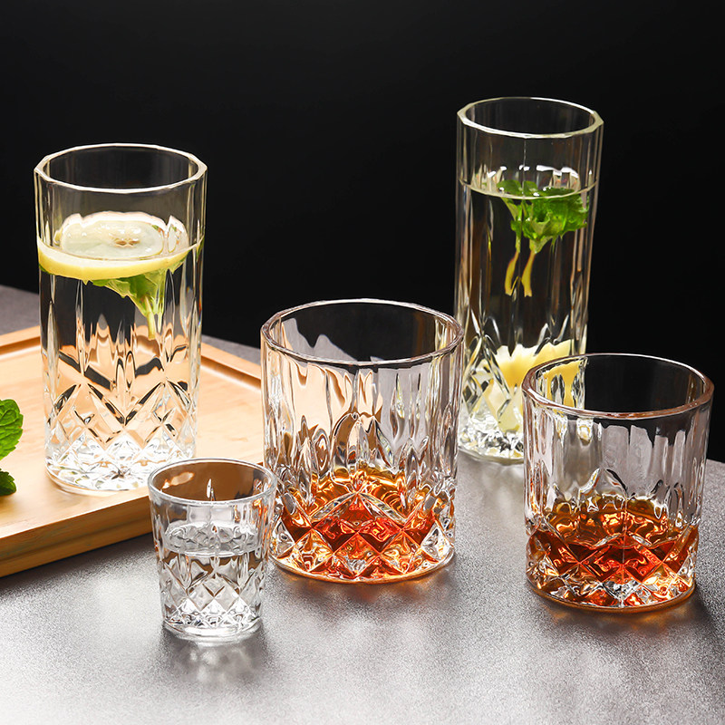 FASHION GLASS CUP TRANSPARENT WATER CUP TEA CUP DIAMOND JUICE MILK BREAKFAST HOME MUG WHISKY WINE CUP CLASSY-TAOBAO