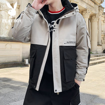 Playboy cotton coat Mens winter coat new trend winter quilted jacket ins thickened tooling down cotton clothes