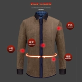 Демисезонная утепленная рубашка, мужской лонгслив для отдыха, для среднего возраста