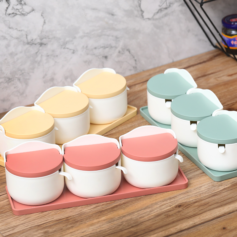 Creative Concort Set Suite Kitchen with lid box salt cans flavor household with spoon collection box
