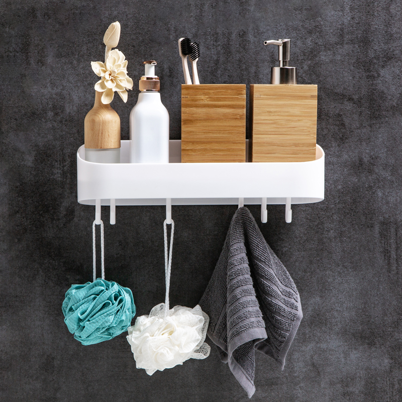 Powder room shelf Bathroom creative toilet toilet wall-mounted punch-free with hook washstand storage shelf