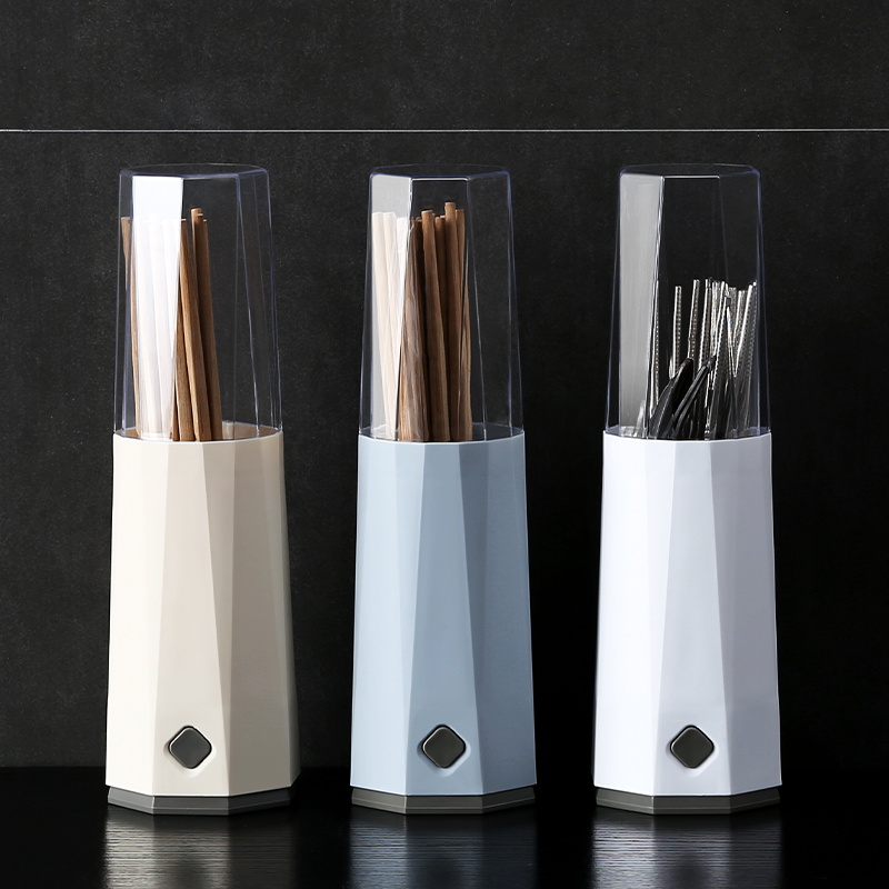 With lid anti-dust chopstick basket Creative chopstick cylinder Tableware Containing Layer Rack Drain Chopsticks Box Spoon Shelf