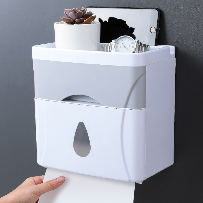 Toilet toilet tissue box free punching roll paper cartridge draw paper paper paper box waterproof toilet paper shelf hand paper box