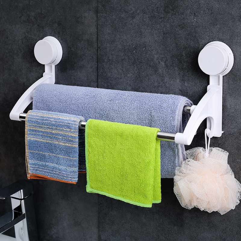 Towel rack Powder room towel rack Suction cup hook Bathroom towel rack Towel bar single rod double rod free punch