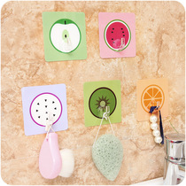 Suction cup sticky hook Strong creative kitchen bathroom wall paste hook incognito nail-free door back wall hanging hook Fruit section