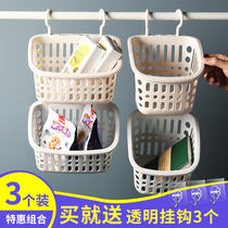 Hanging storage basket bathroom debris sorting rack toilet plastic bath basket wall storage storage basket