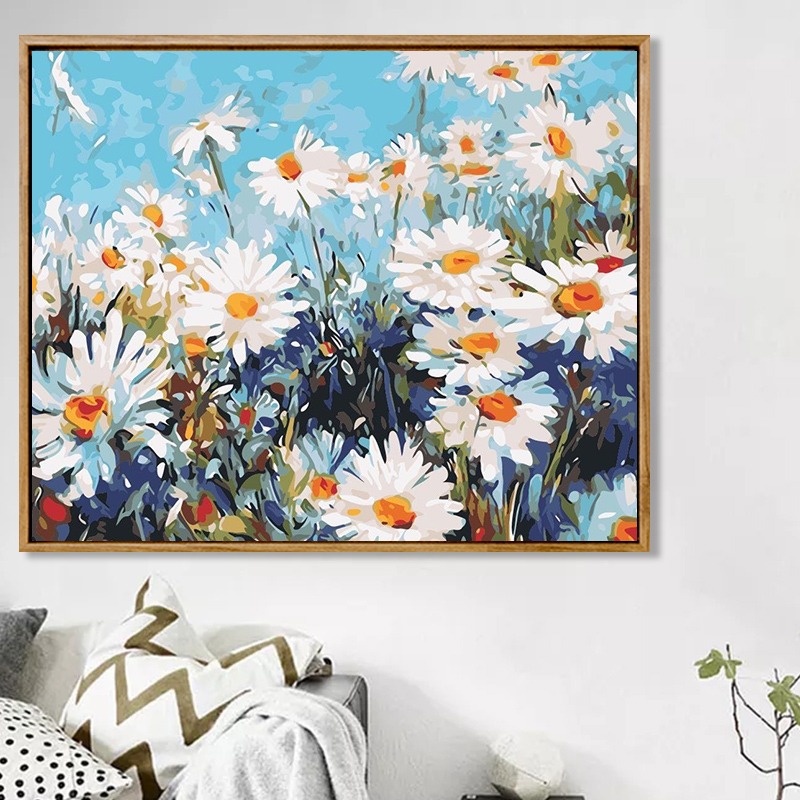 Digital Oil Painting Diy Filling Decompression Simple Handmade Oil Color Painting Bedroom Living Room Flower minimalist Decorative Painting A345