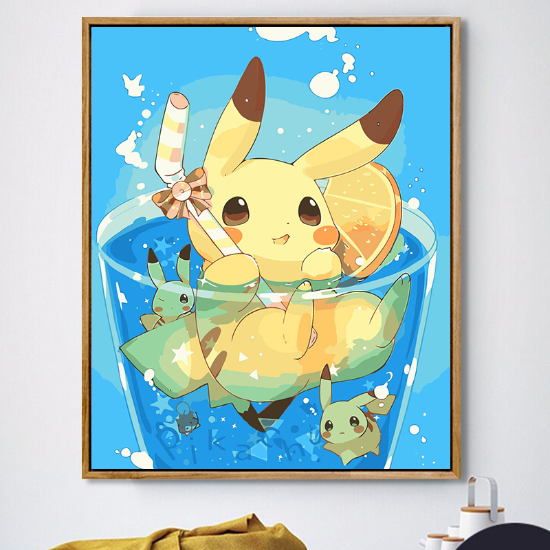 Digital Oil Painting Diy Padding Handmade Oil Color Painting Children Cartoon Cartoon Bedroom Decoration Painting Propylene Painting Leather Kachu