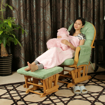 Eurostyle solid wood Leisure rocking chair Home Balcony Lounge Chair Carefree Chair Elderly Backrest Rattan Chair Single Sofa Tiger Chair