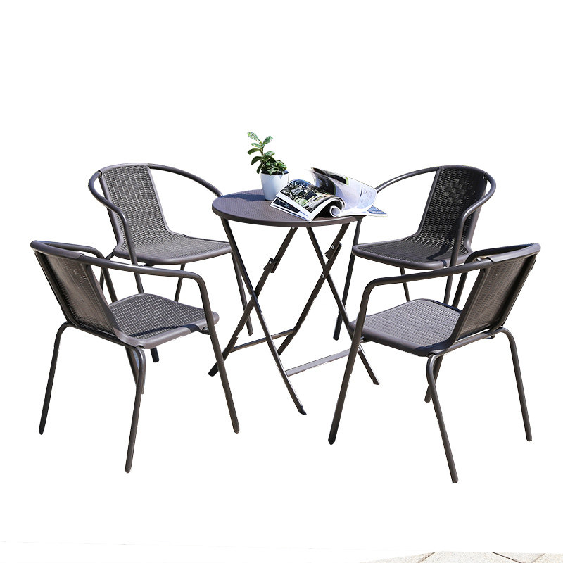 [USD 167.75] Outdoor table and chair rattan chair iron leisure chair