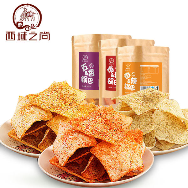 老襄阳美食 西域之尚 手工锅巴 400g*3袋  优惠券折后￥24.9包邮（￥34.9-10）3种口味可选