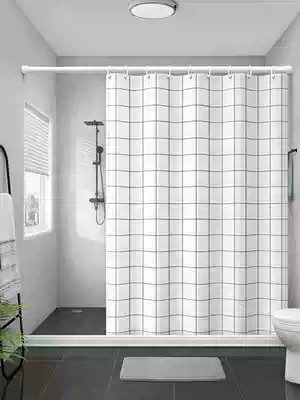 Magnetic shower curtain set Punch-free bathroom shower tarpaulin powder room partition dry and wet separation water retaining curtain