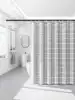 Bathroom powder room Shower curtain tarpaulin Bathroom partition water curtain mildew hanging curtain Curtain set free drilling