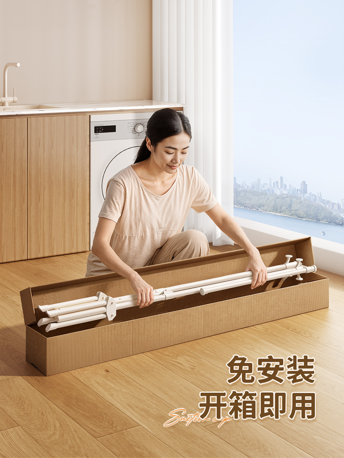 Multifunctional Foldable Clothes Drying Rack, Floor-Standing Bedroom Clothes and Hat Rack, Space-Saving, Small, Mobile, Household Storage