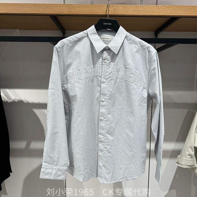 Ck Jeans Domestic Purchasing Agent 25 Spring/Summer Men's Commuter Oxford Stripe Embroidered Long-Sleeve Shirt 4Rb119G Ck Jeans Domestic Purchasing Agent 25 Spring/Summer Men's Commuter Oxford Stripe Embroidered Long-Sleeve Shirt 4Rb119G