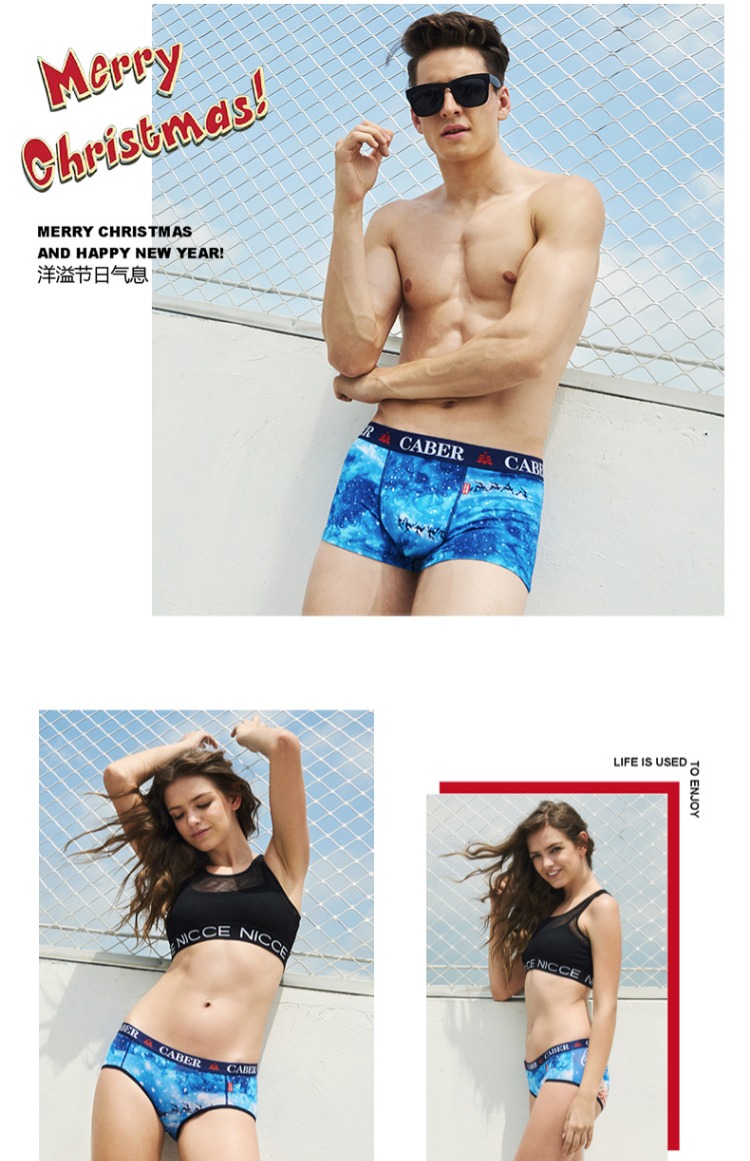 Caber / Calbury couple đồ lót Người đàn ông gợi cảm bông phụ nữ Tam giác Bộ quà tặng Giáng sinh quần lót đùi