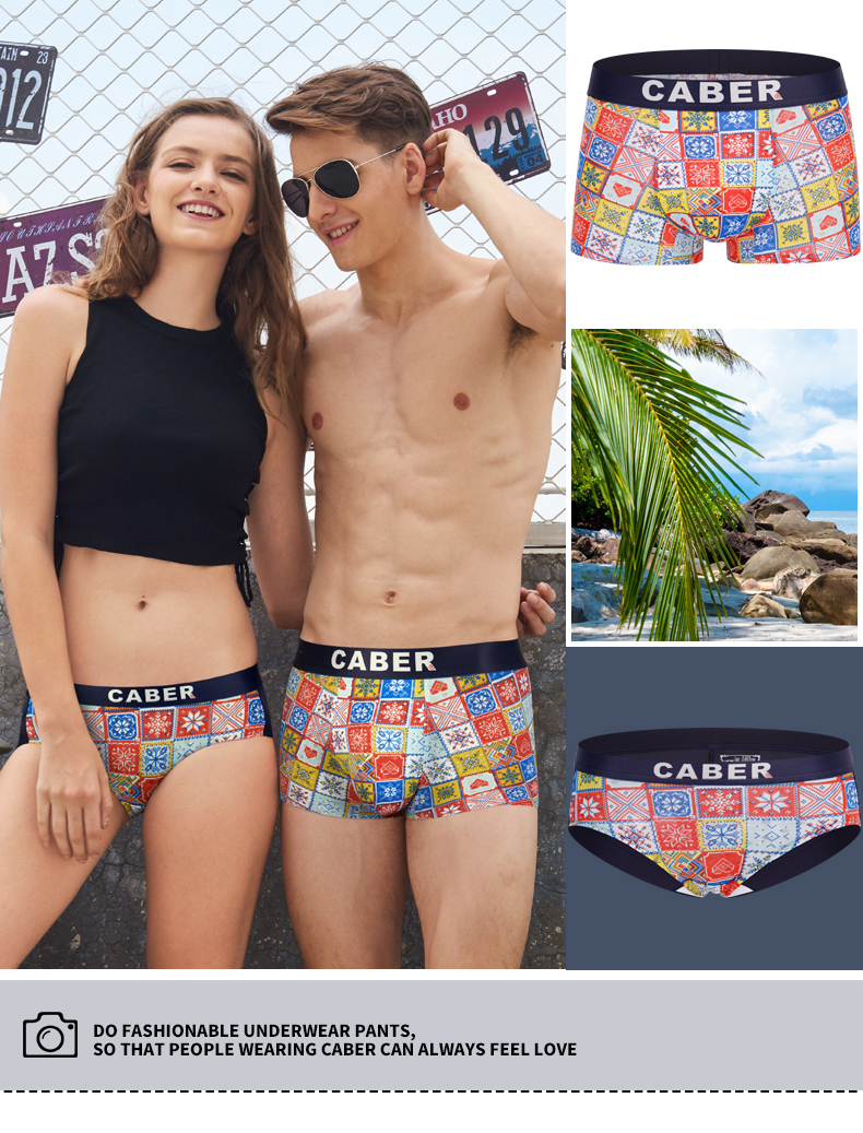 Caber / Calbury không có dấu vết tóm tắt nam boyshort băng lụa mùa hè thời trang gợi cảm cặp đôi đồ lót quan lot nam nu dep