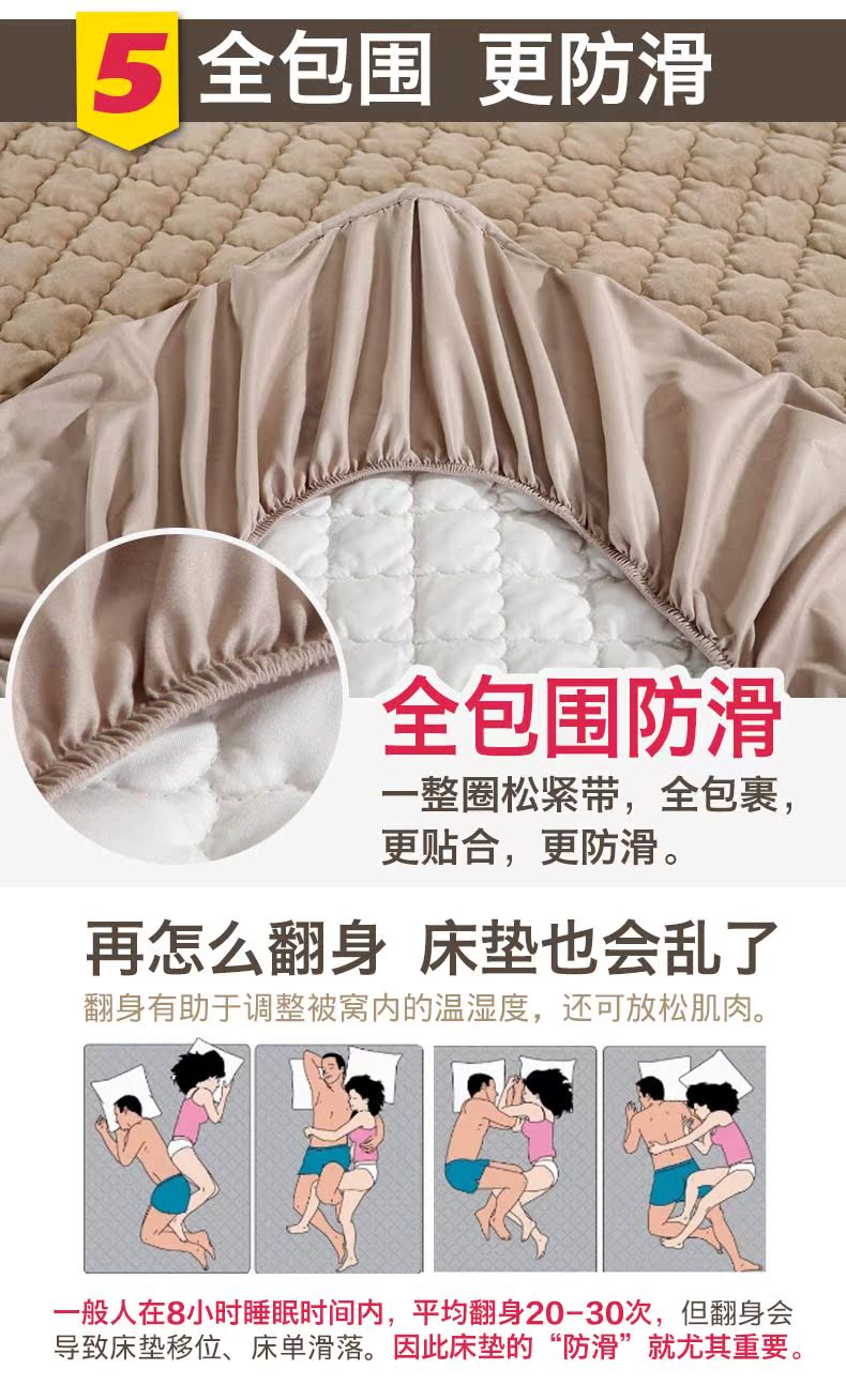 Giường trải giường bằng vải bông không trơn trượt Simmons nệm 1.2 / 1.5m1.8 mét có thể giặt được bằng máy - Trang bị Covers ga chun trải giường	