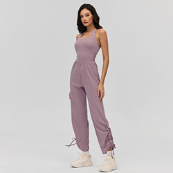European and American Style Pilates One-Piece Jumpsuit Aerial Yoga Clothing Sports Fitness Sexy Jumpsuit with Chest Pads for Women