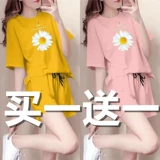 Летняя хлопковая футболка с коротким рукавом, шорты, штаны, спортивный костюм для школьников, комплект, сезон 2021, популярно в интернете