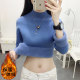 One-piece velvet half-turtleneck sweater for women, autumn and winter velvet thickened bottoming shirt for women 2023 top inner wear