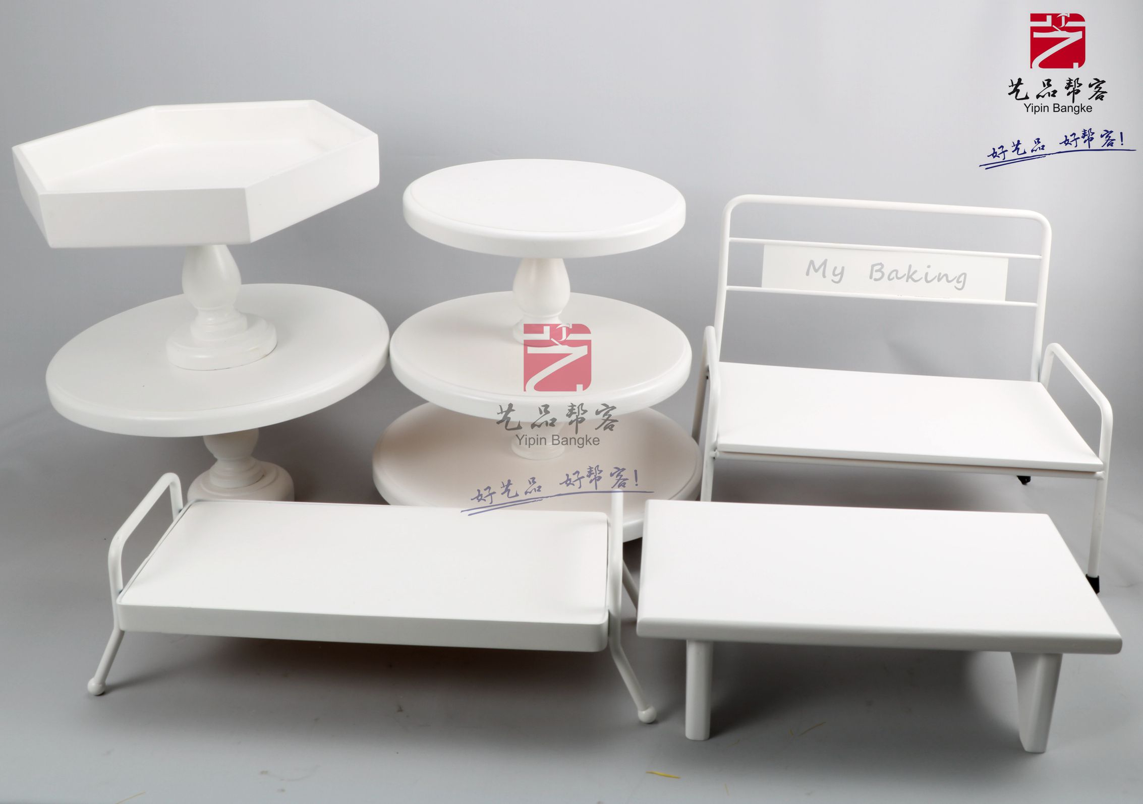 Art helper bread rack baking soft flat display rack solid wood iron rack bakery cake decoration