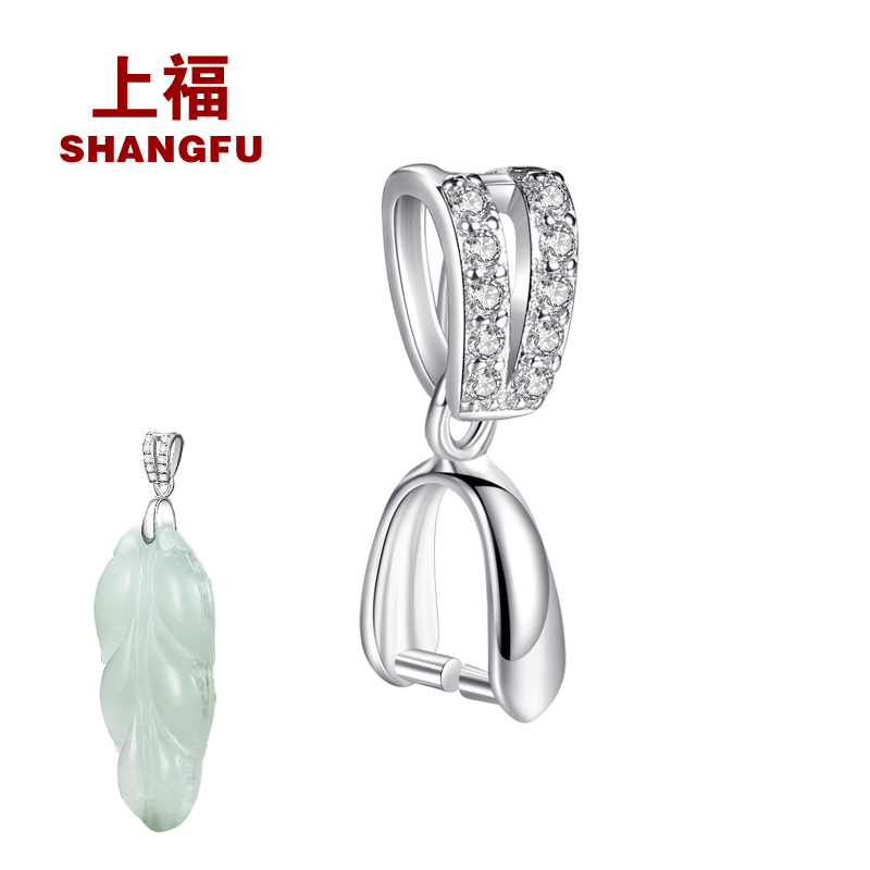 Light extravagant to clip buckle 925 pure silver plated 18k buckle head emerald jade jade pendant clip buckle necklace pendant buckle Sub-joint-Taobao