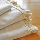 Nordic ins ສີຂາວ round tablecloth ງ່າຍດາຍຕາຕະລາງກາເຟແຂງສີຝ້າຍແລະ linen fabric ຮູບພາບພື້ນຫລັງ picnic ຜ້າປົກຂີ້ຝຸ່ນ