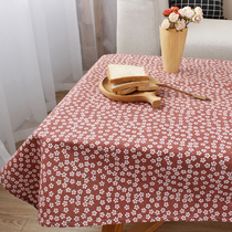  Pastoral small fresh cotton and linen tablecloth Rectangular coffee table cloth tablecloth Dining table cloth Square table round table cover cloth Square towel cloth art