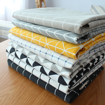  Plaid tablecloth fabric Simple modern rectangular Nordic net red tablecloth ins pastoral small fresh cotton and linen tablecloth