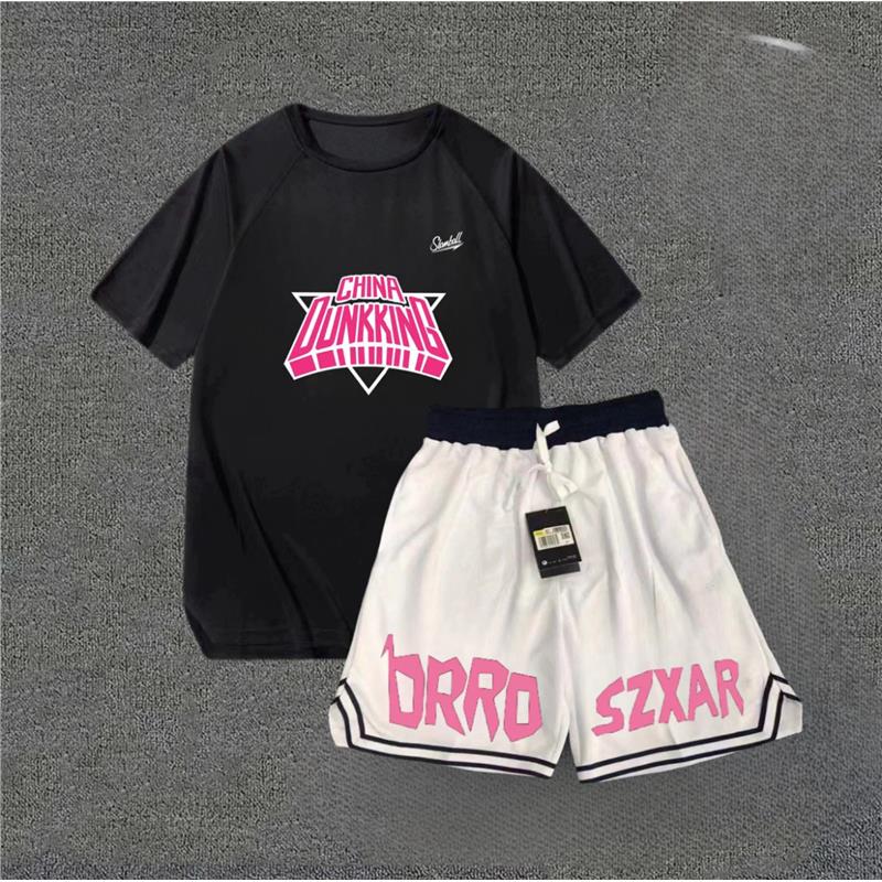Summer Basketball Training Clothes, Quick-Drying Short-Sleeved Shooting Clothes, T-Shirts, Men's Sports Students' American-Style Student Shorts, Sports Suits Summer Basketball Training Clothes, Quick-Drying Short-Sleeved Shooting Clothes, T-Shirts, Men's Sports Students' American-Style Student Shorts, Sports Suits