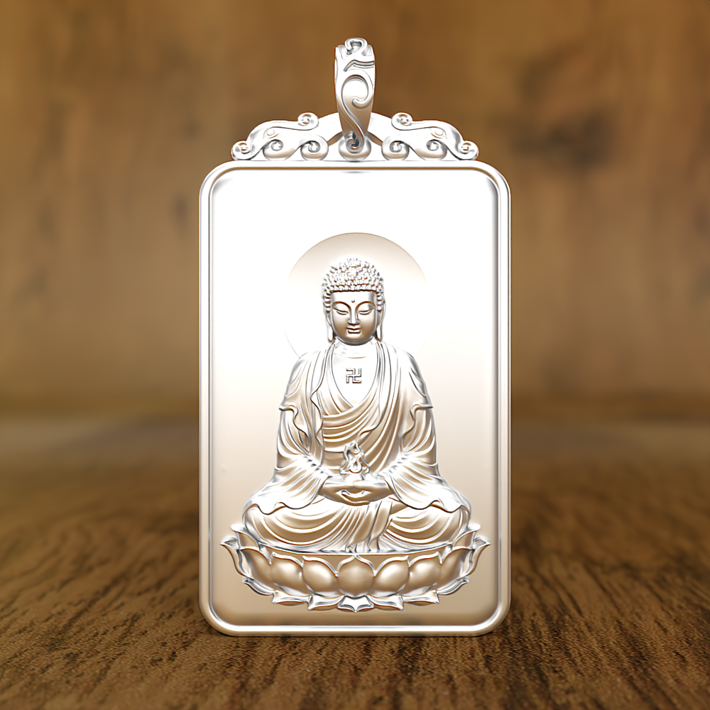 Pure silver eight big zodiac rabbit's Buddha Wenzu Bodhisattva Penguin Male 999 foot silver tai necklace ornaments