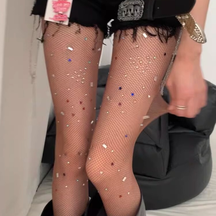 Broken Gemstones~ Millennial Y2K Hotties, Come Over! Multicolored Crushed Diamonds + Fishnet Stockings~ Perfect for a Ruins-Romping, Vintage-Inspired Outfit