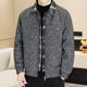 Winter short lapel splicing fake two-piece velvet thickened snow tweed jacket coat men's youth handsome coat