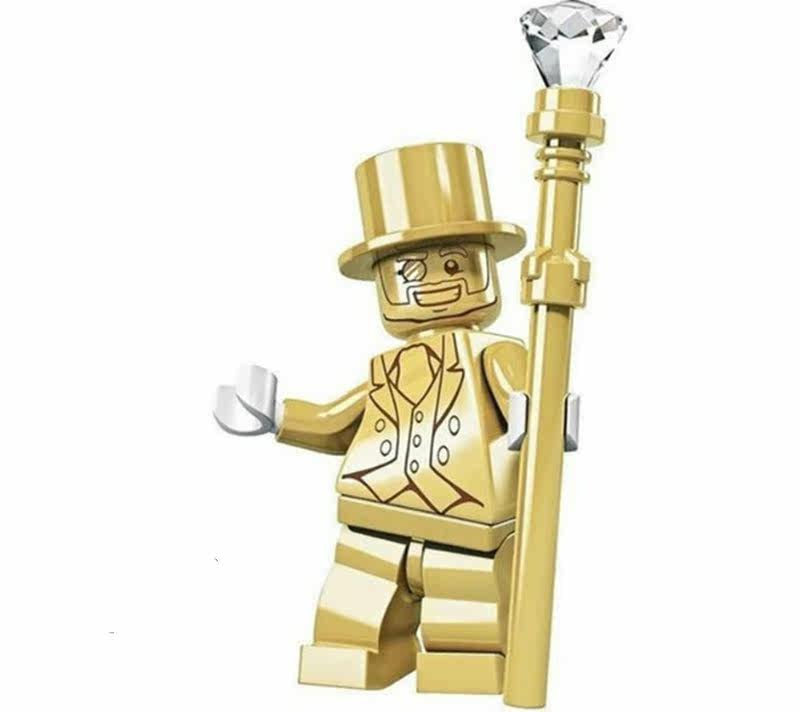Pingao electroplated version of the small golden man building block minifigure assembly doll 999