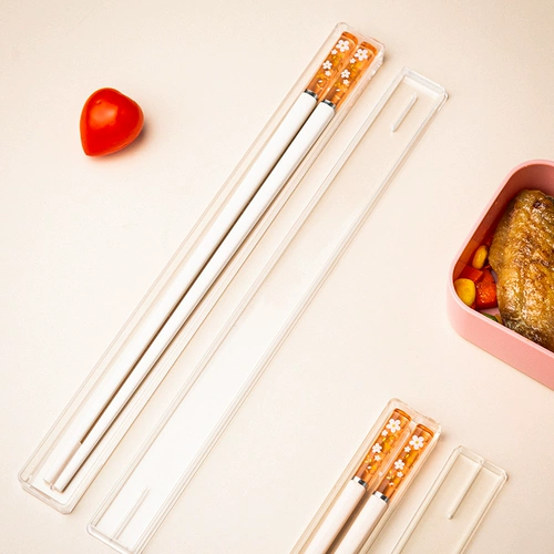 Портативные палочки для еды, посуда для школьников, металлическая система хранения, комплект