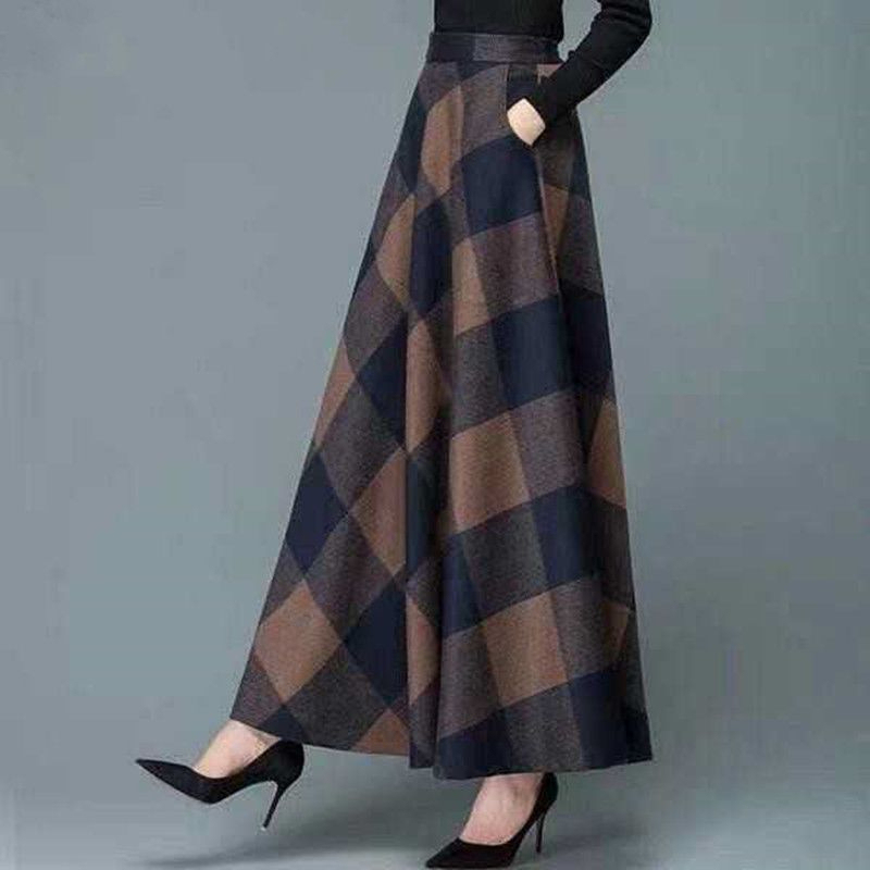 2024 Spring/Summer Printed Midi Skirt for Women, High Waist, Mid-Length, A-Line, Flared Skirt, Slimming Mom Skirt