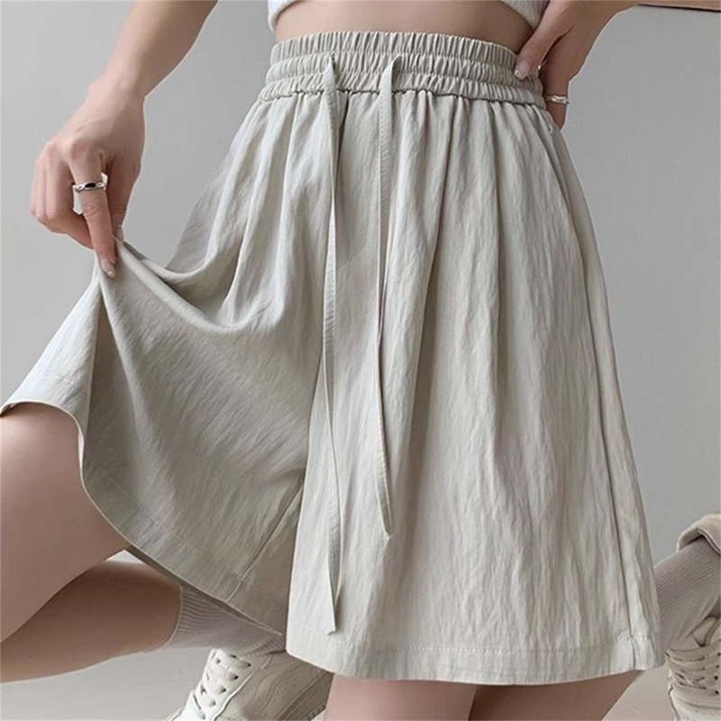 Ice Silk Pleated Yamamoto Pants for Women Plus Size Fat mm Versatile Thin Drawstring High Waist Slimming Look Middle-Aged Shorts Five-Point Pants