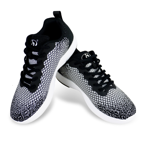 2021 New PBS Professional Bowling Shoes Flying Woven Bowling Special Shoes Unisex Black and White