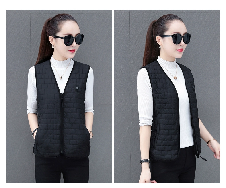 áo phao sưởi Áo làm nóng bằng điện thông minh có thể sạc lại làm nóng xuống áo vest cotton cho phụ nữ mới 2023 mùa thu đông sưởi ấm cộng với áo nhung ấm áp áo sưởi ấm azuki áo sưởi azuki