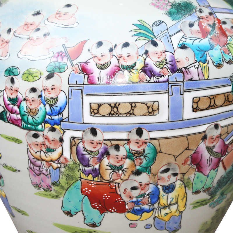 Jingdezhen ceramics hand - made pastel the ancient philosophers figure gourd bottle of large vases, modern classical household living room