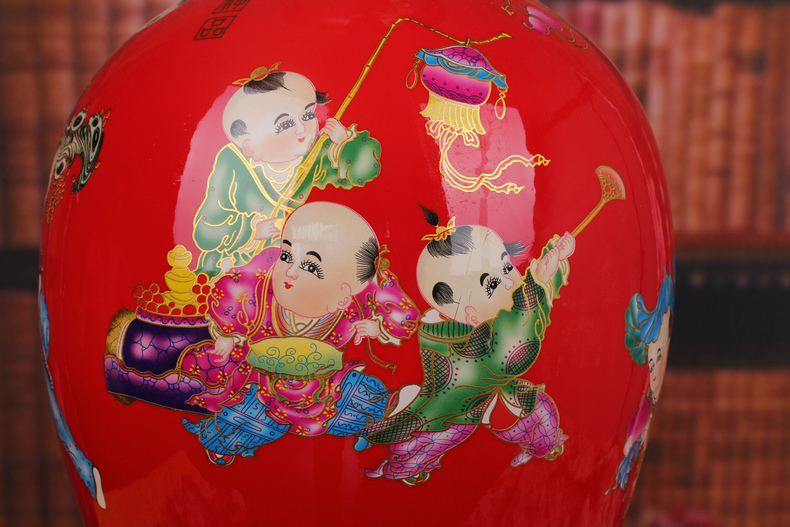 Chinese style Chinese jingdezhen ceramics lad of large vases, I and fashionable sitting room home decoration furnishing articles