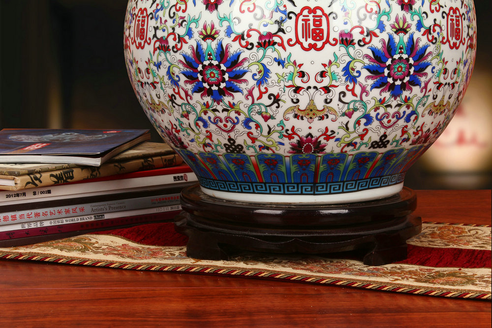 Antique Chinese jingdezhen ceramics colored enamel porcelain live gourd vases, I household crafts