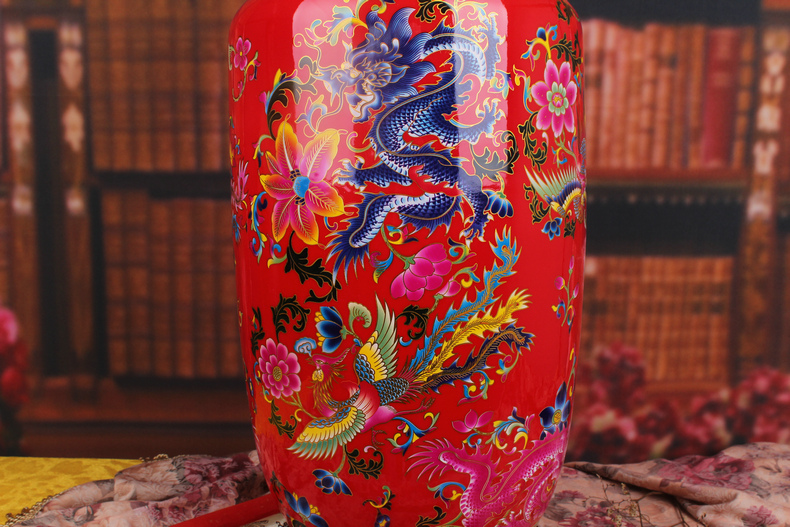 Jingdezhen ceramics glaze red in extremely good fortune China crystal fashion show big vase I household furnishing articles