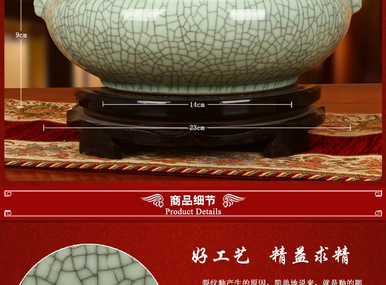 Archaize of jingdezhen ceramics slicing crackle binaural head tortoise fish tank water shallow home furnishing articles