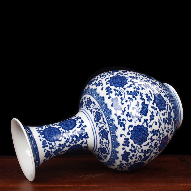 Antique blue and white porcelain in jingdezhen ceramics vase household adornment of I sitting room process fashion furnishing articles